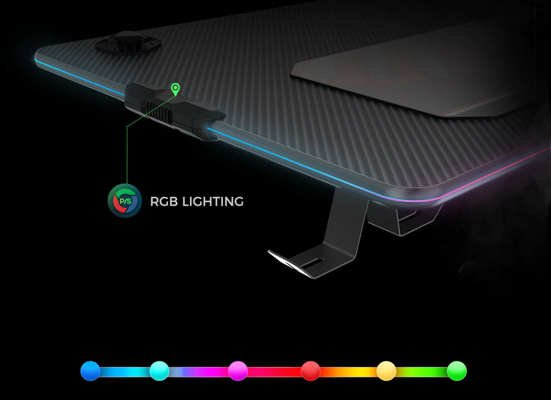 میزگیمینگ یوریکا (EUREKA) با نور پردازی RGB سایز 60 * 112 مدل ERK GIP 44B