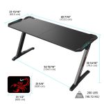 میزگیمینگ یوریکا با نور پردازی RGB سایز 60 * 153 مدل ERK-Z60-B
