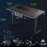 میزگیمینگ یوریکا (EUREKA) با نور پردازی RGB سایز 60 * 112 مدل ERK GIP 44B