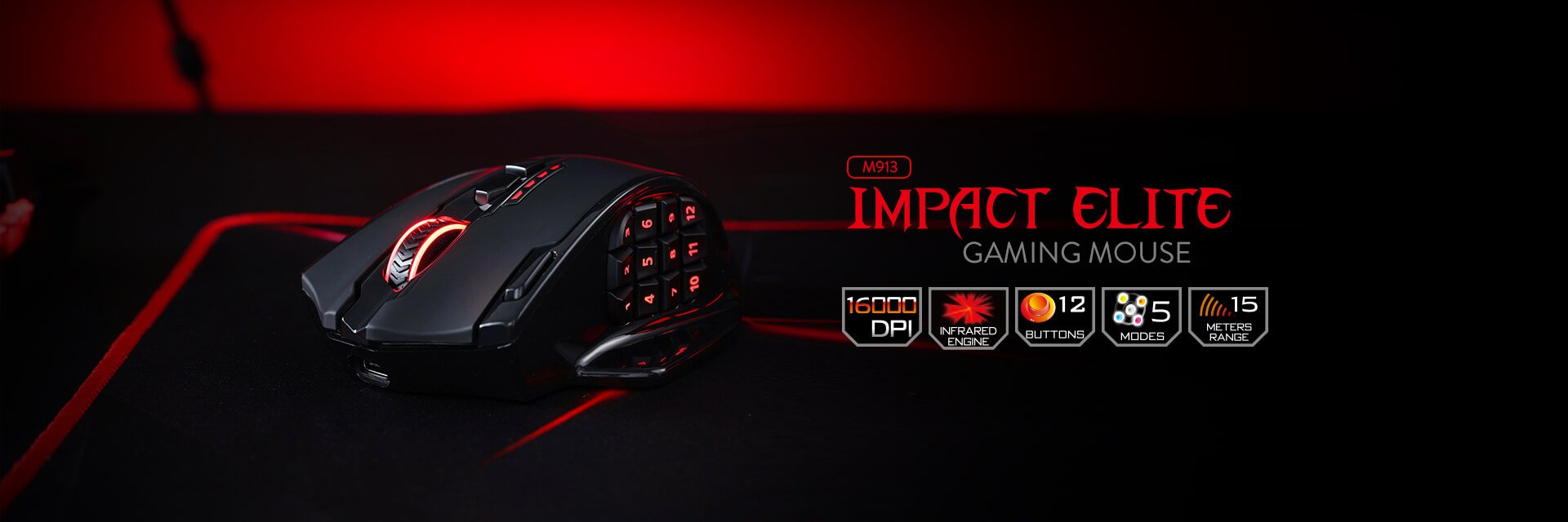 موس گیمینگ ردراگون Redragon IMPACT ELITE M913