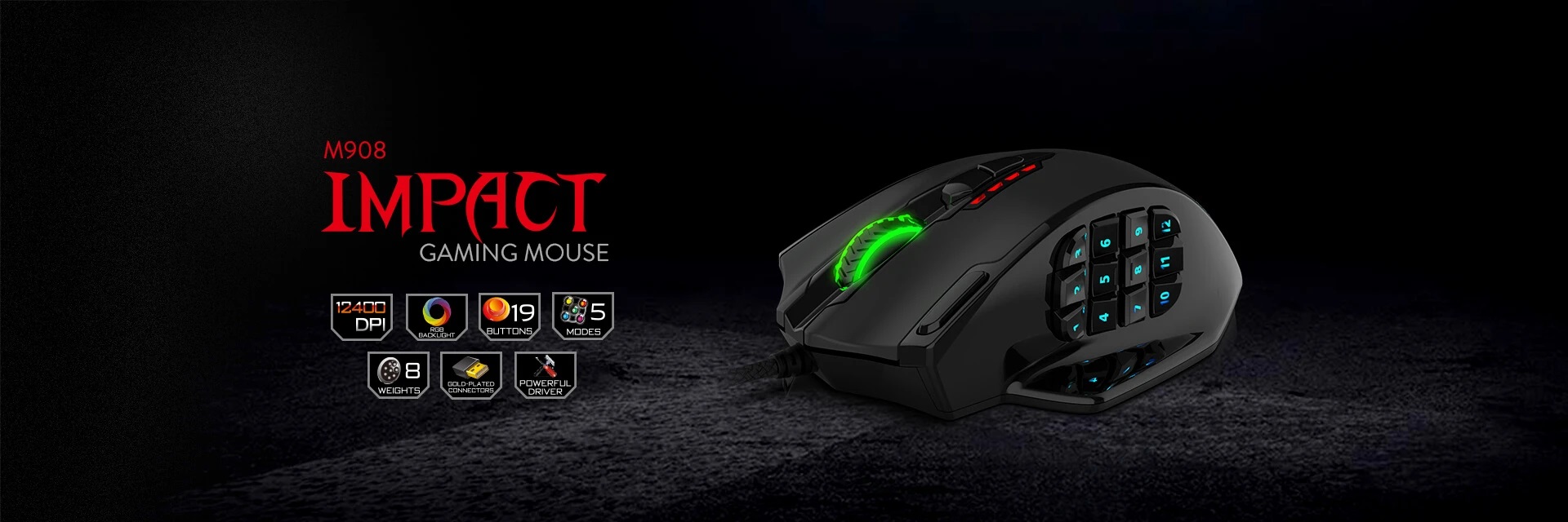 موس گیمینگ ردراگون Redragon IMPACT M908