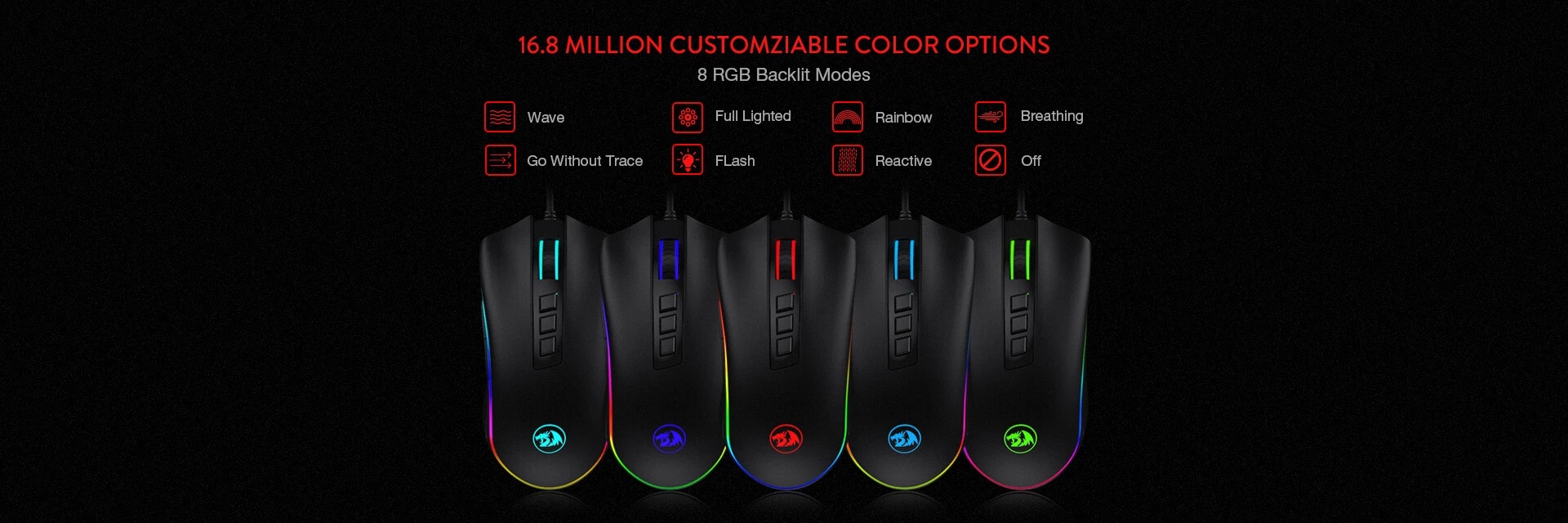 موس گیمینگ ردراگون Redragon COBRA M711