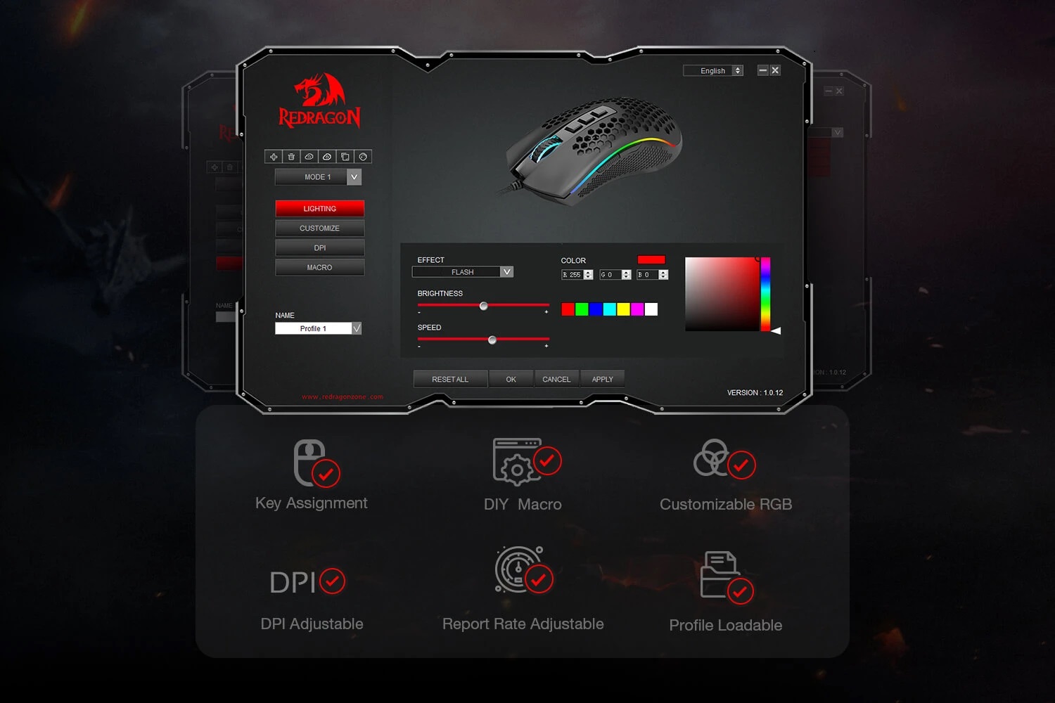 موس گیمینگ ردراگون Redragon STORM M808