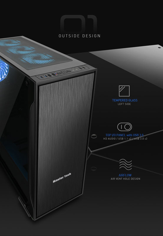 کیس کامپیوتر مسترتک Master Tech T700 TUF کیس کامپیوتر مسترتک Master Tech T700 TUF