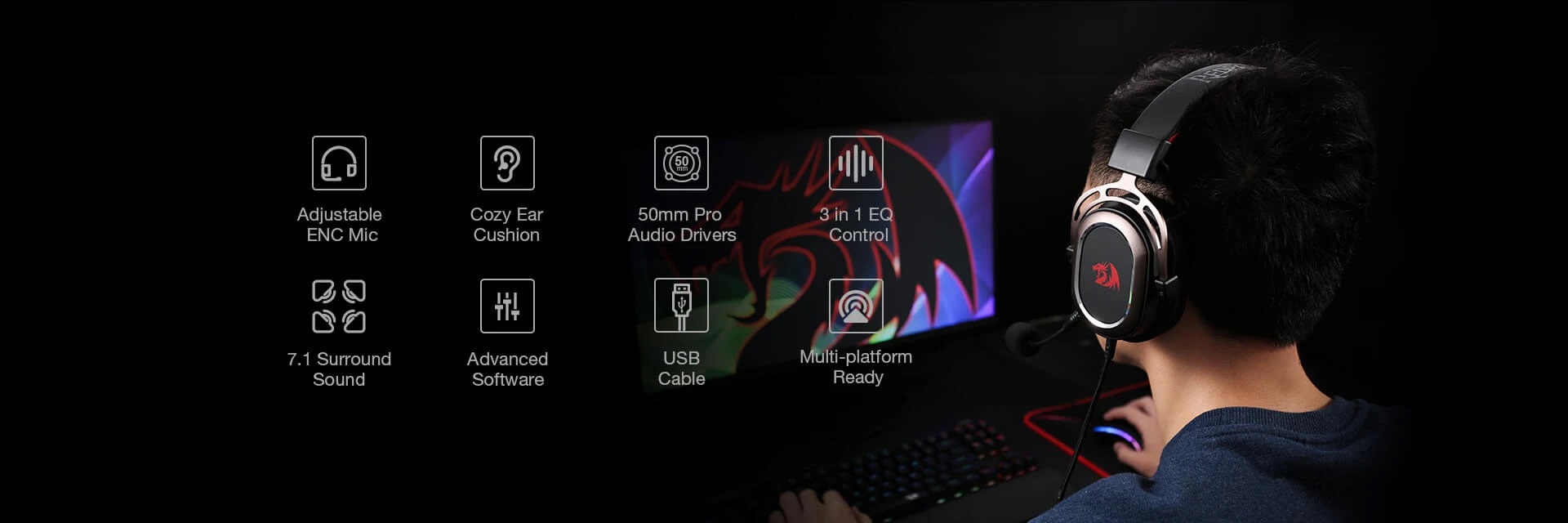 هدست گیمینگ ردراگون Redragon HELIOS H710