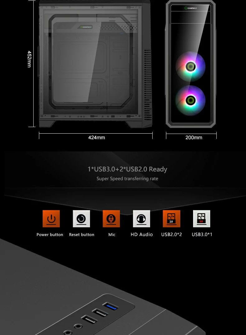 کیس کامپیوتر GAME MAX G561 FRGB