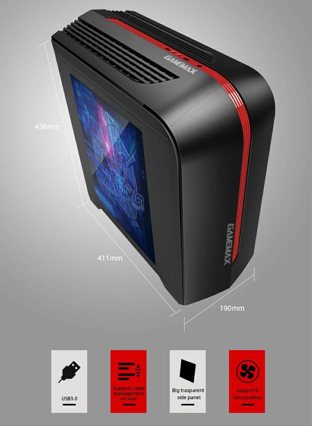 کیس کامپیوتر GAME MAX Centauri H601BR