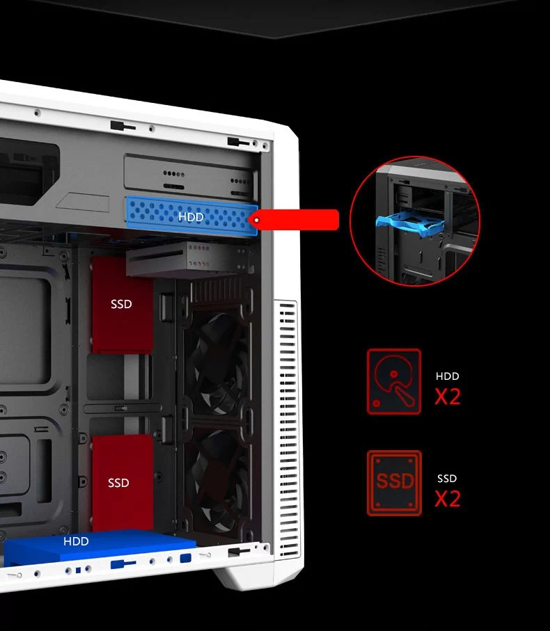کیس کامپیوتر GAME MAX G561 رنگ سفید