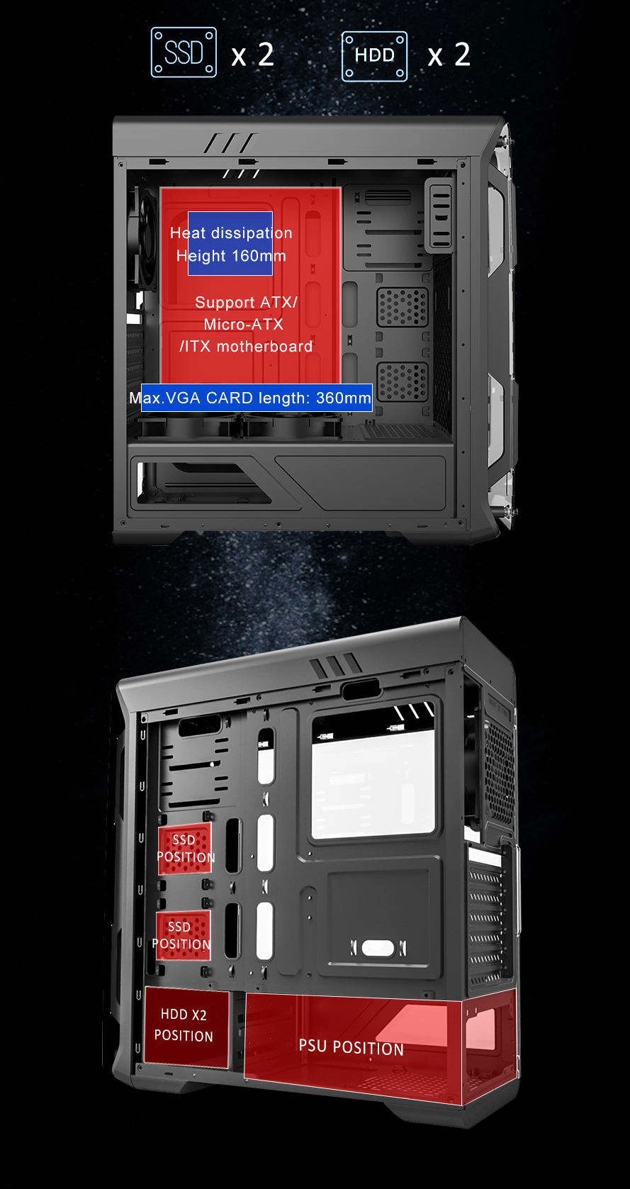 کیس کامپیوتر GAME MAX Optical G510