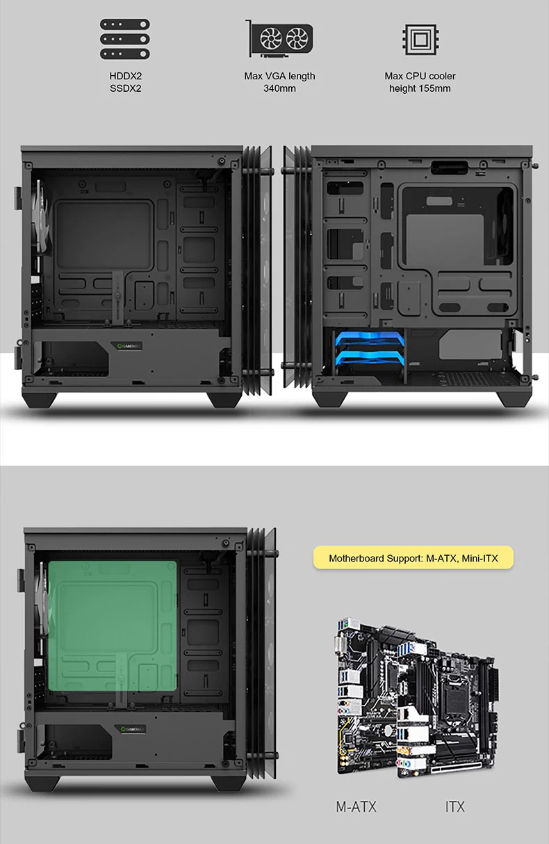 کیس کامپیوتر GAME MAX MINI STRATOS H609