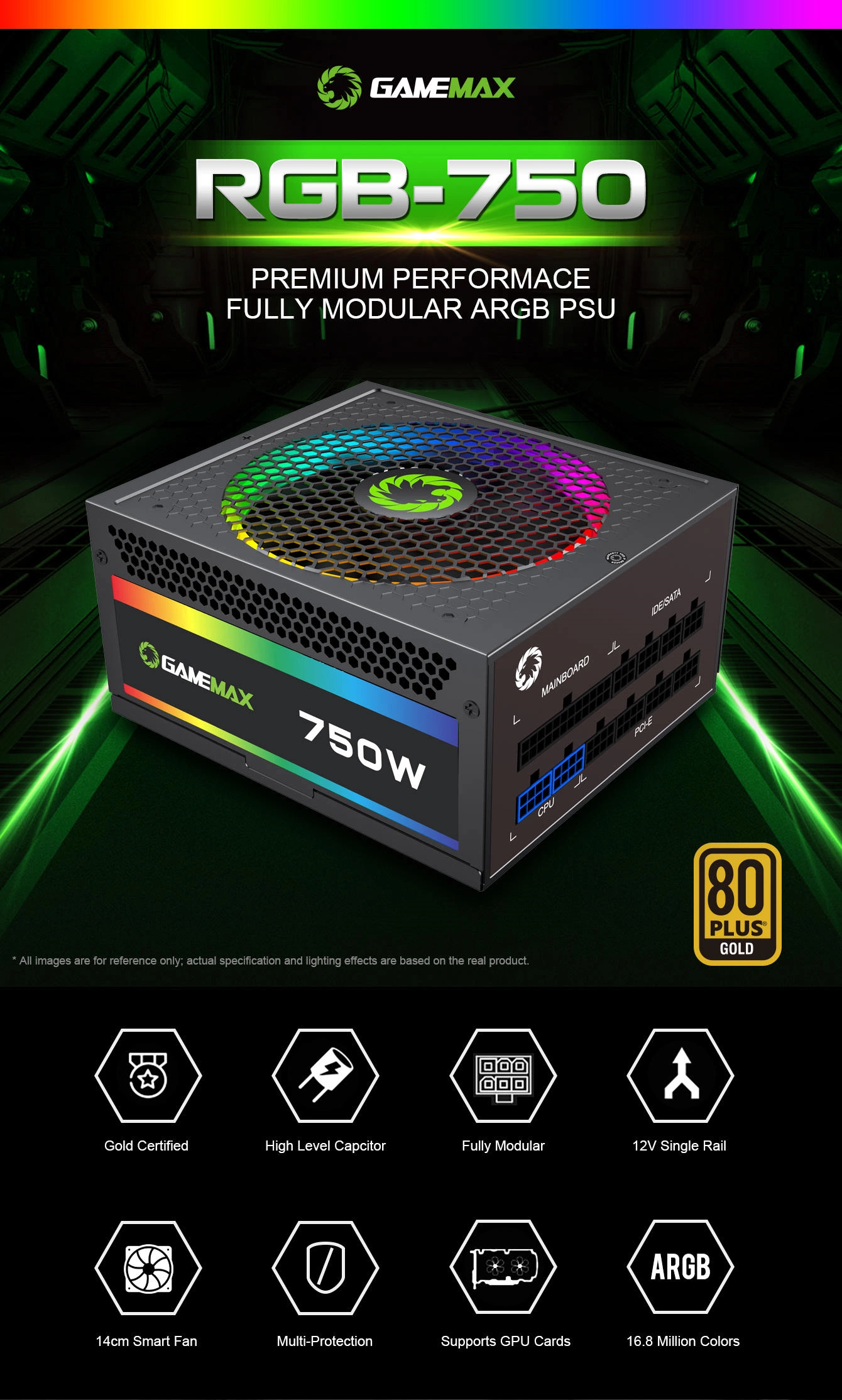 پاور - منبع تغذیه گیم مکس Gamemax RGB 750