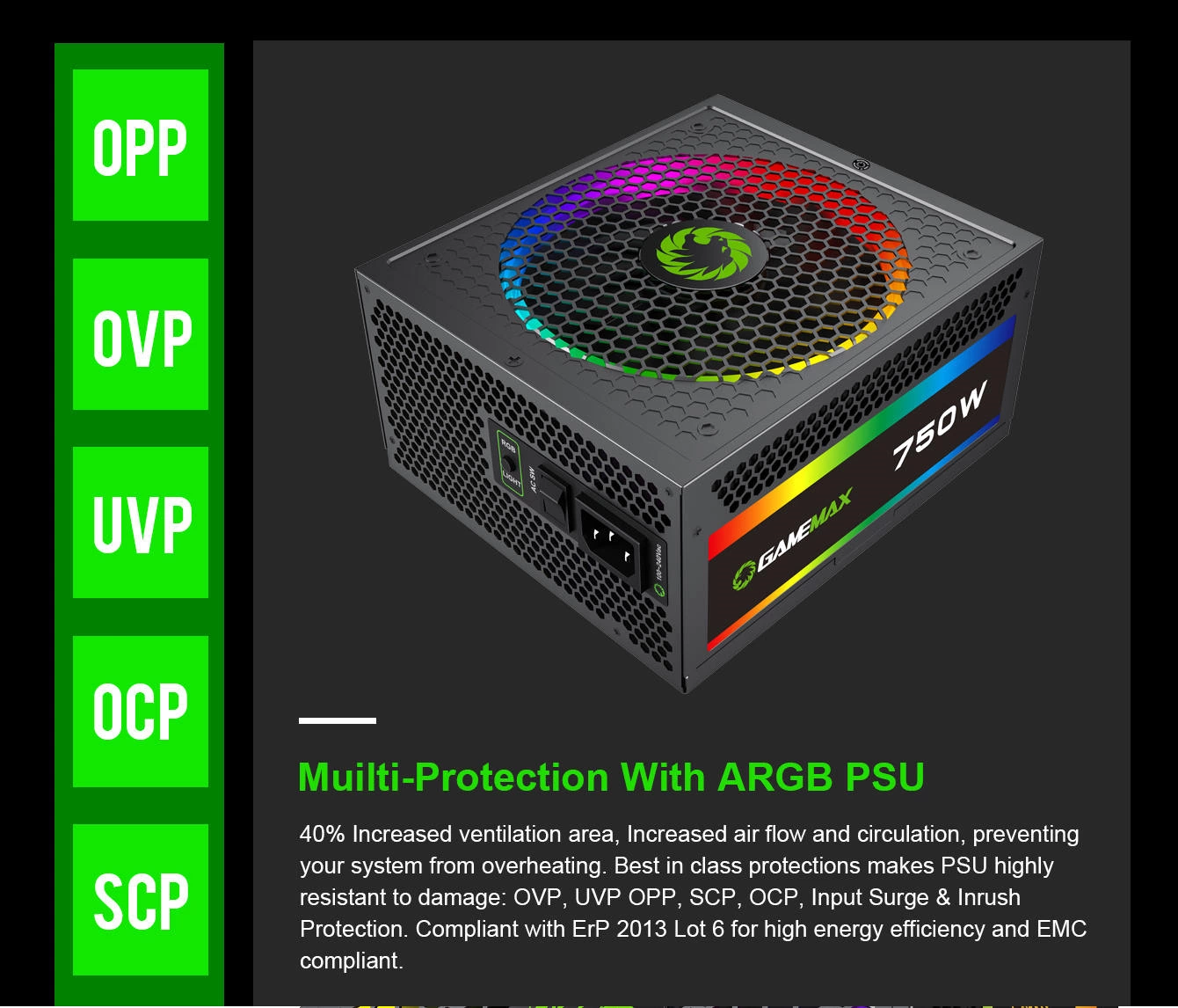 پاور - منبع تغذیه گیم مکس Gamemax RGB 750