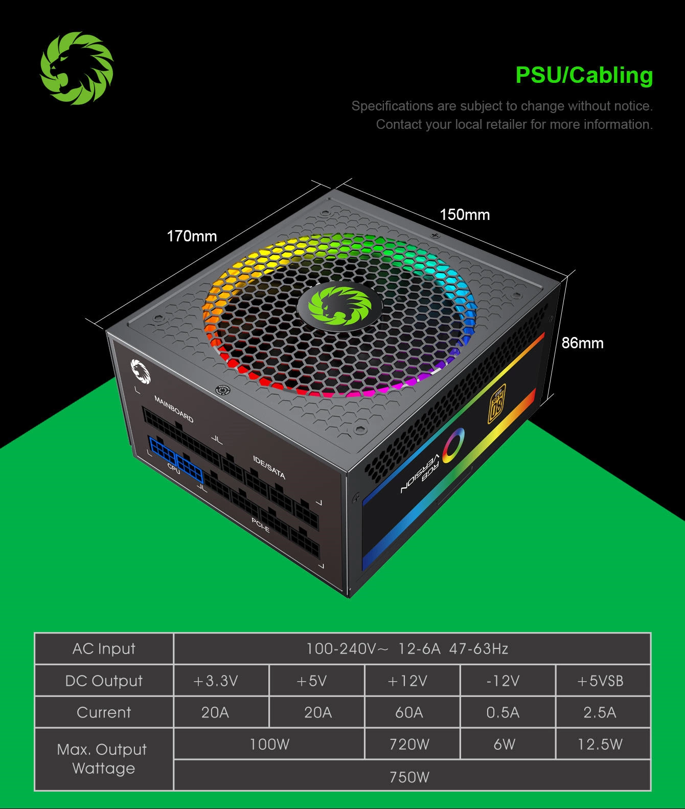 پاور - منبع تغذیه گیم مکس Gamemax RGB 750