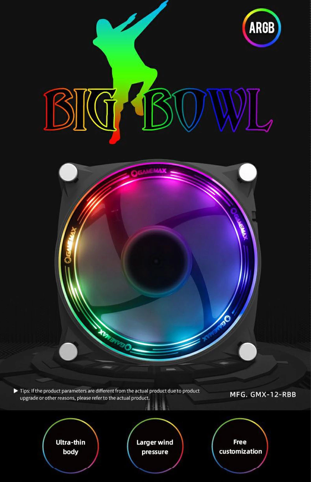 فن کیس گیم مکس Gamemax GMX-12-RBB