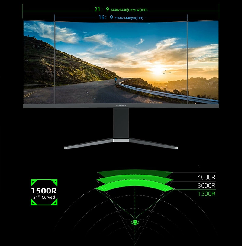 مانیتور گیم مکس GAME MAX GMX34CKXQ