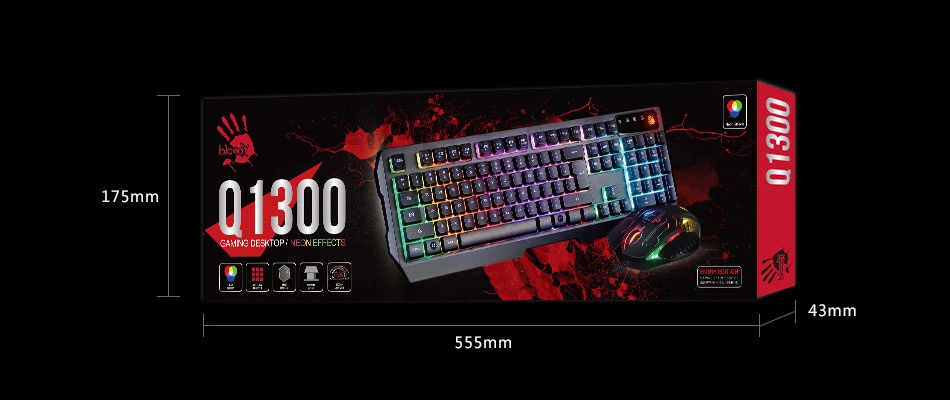 باندل موس و کیبورد A4TECH BLOODY Q1300