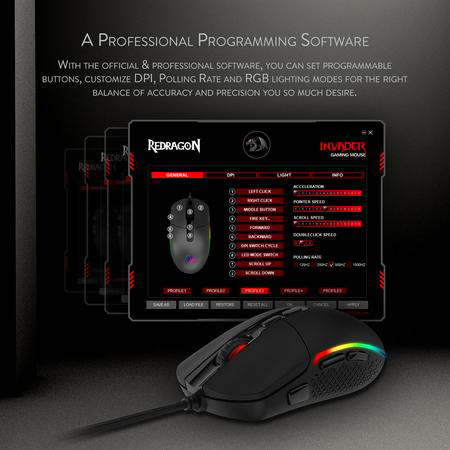 موس گیمینگ ردراگون Redragon INVADER M719