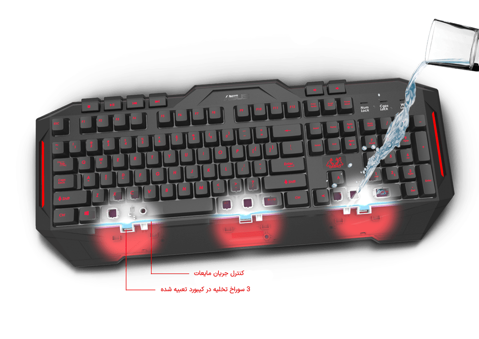 کیبورد گیمینگ Asus Cerberus کیبورد گیمینگ Asus Cerberus