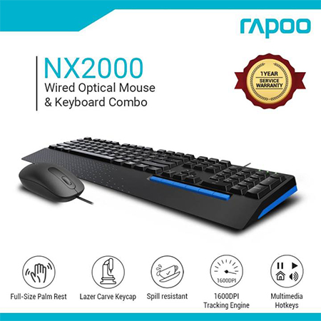 باندل موس و کیبورد رپو Rapoo NX2000 مشکی