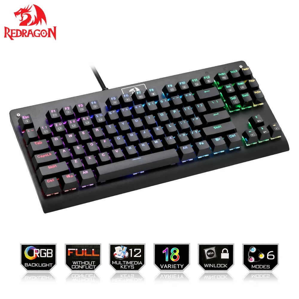 کیبورد گیمینگ ردراگون Redragon DARK AVENGER K568 RGB کیبورد گیمینگ ردراگون Redragon DARK AVENGER K568 RGB