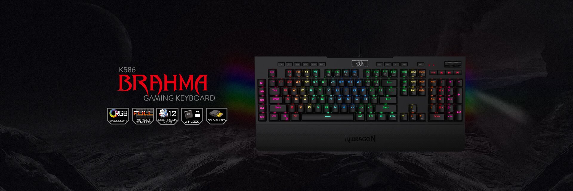 کیبورد گیمینگ ردراگون Redragon BRAHMA K586 کیبورد گیمینگ ردراگون Redragon BRAHMA K586