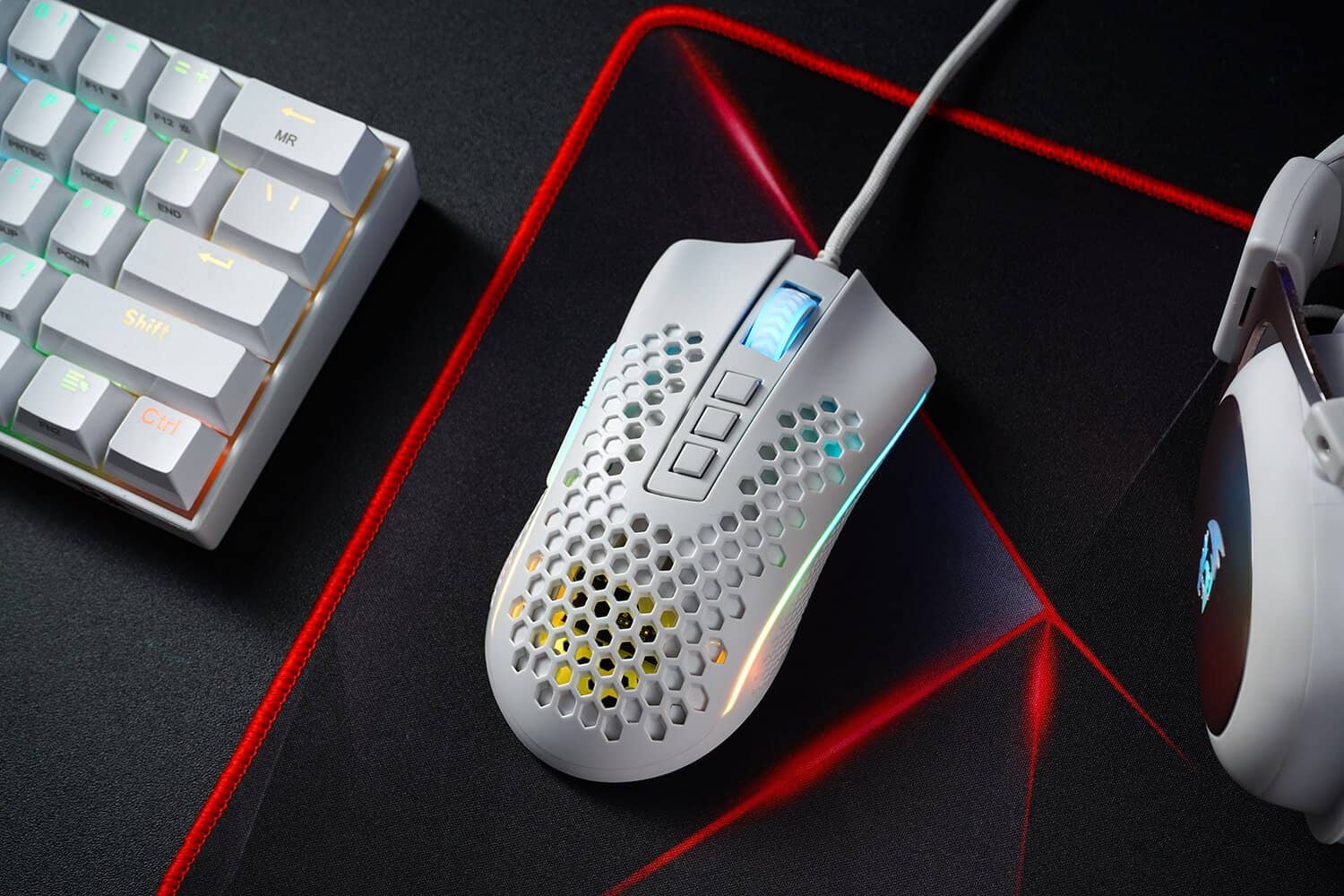 موس گیمینگ ردراگون Redragon STORM M808 White