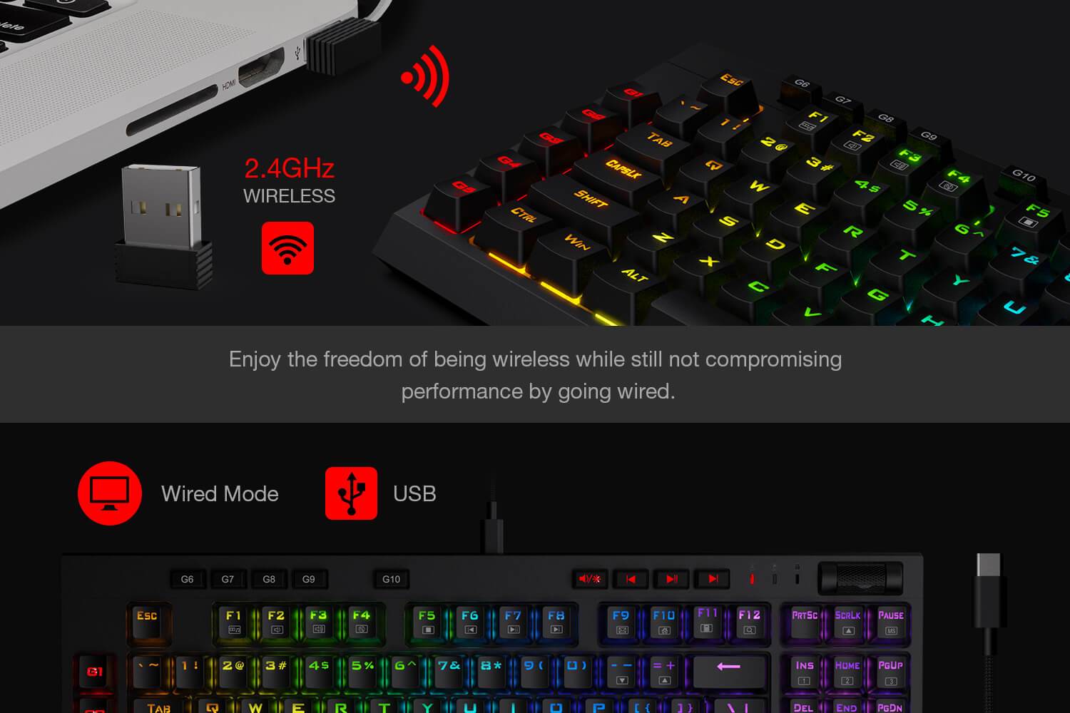 کیبورد گیمینگ ردراگون Redragon VISHNU K596 کیبورد گیمینگ ردراگون Redragon VISHNU K596