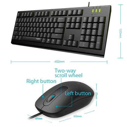 باندل موس و کیبورد رپو Rapoo X120 PRO