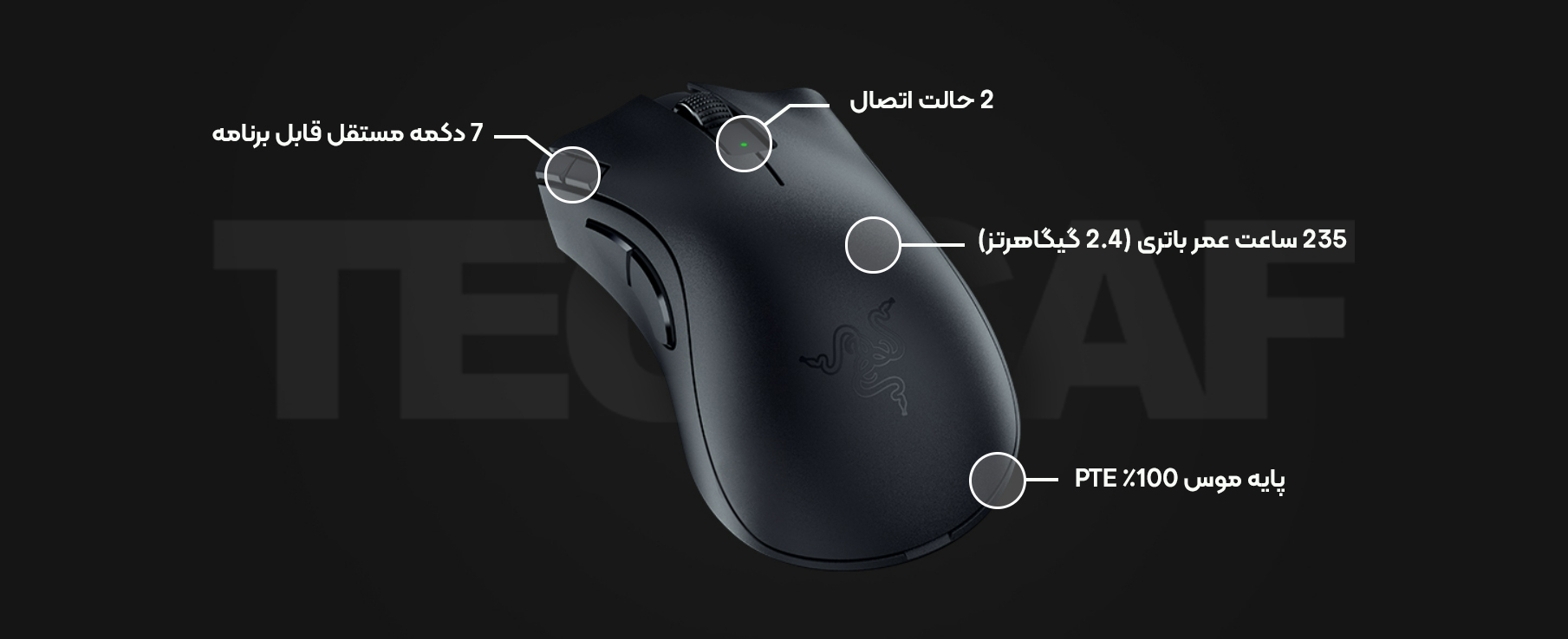 موس گیمینگ ریزر مدل Razer DeathAdder V2 X HyperSpeed