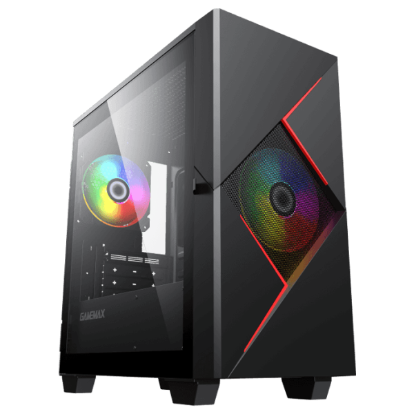 کیس گیمینگ گیم مکس GAMEMAX CYCLOPS BR رنگ مشکی قرمز