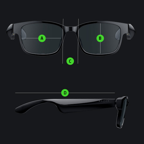 عینک هوشمند ریزر مدل Razer Anzu Glasses Rectangle Blue