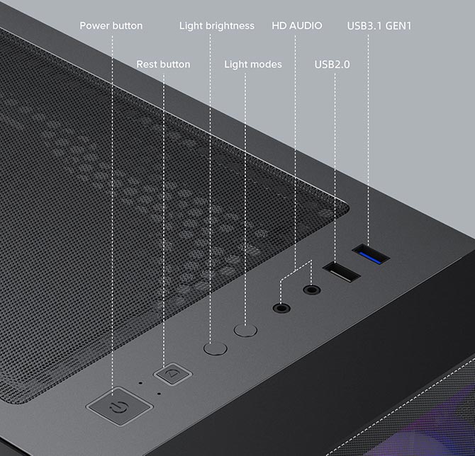 کیس گیمینگ گیم مکس GAMEMAX Aero رنگ مشکی