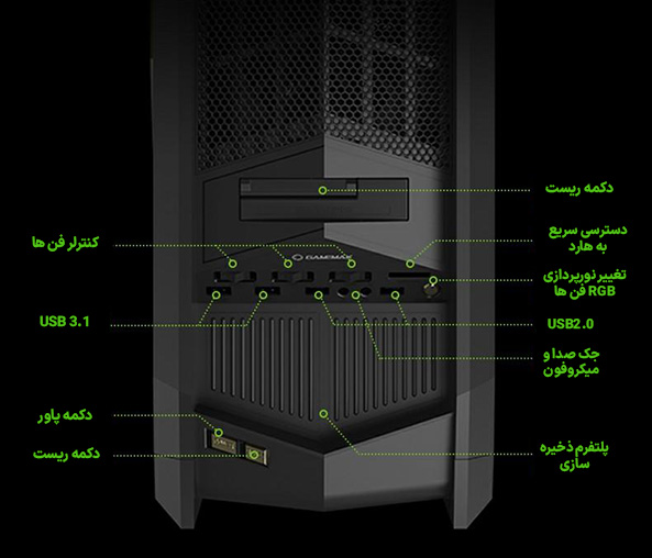 کیس گیمینگ گیم مکس Dragon Knight ARGB رنگ مشکی