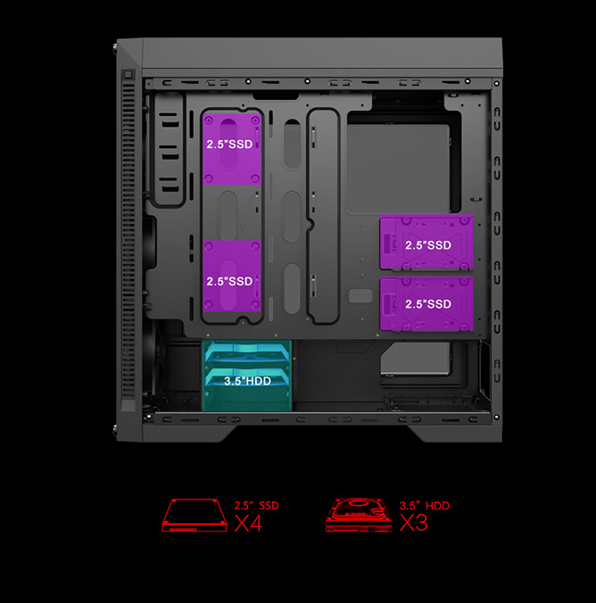 کیس گیمینگ گیم مکس GAMEMAX Rainbow M911 رنگ مشکی