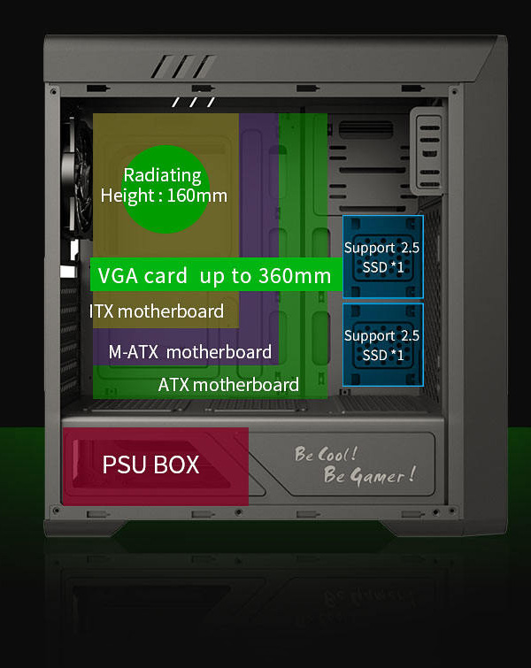 کیس گیمینگ گیم مکس GAMEMAX Rockstar RGB رنگ مشکی