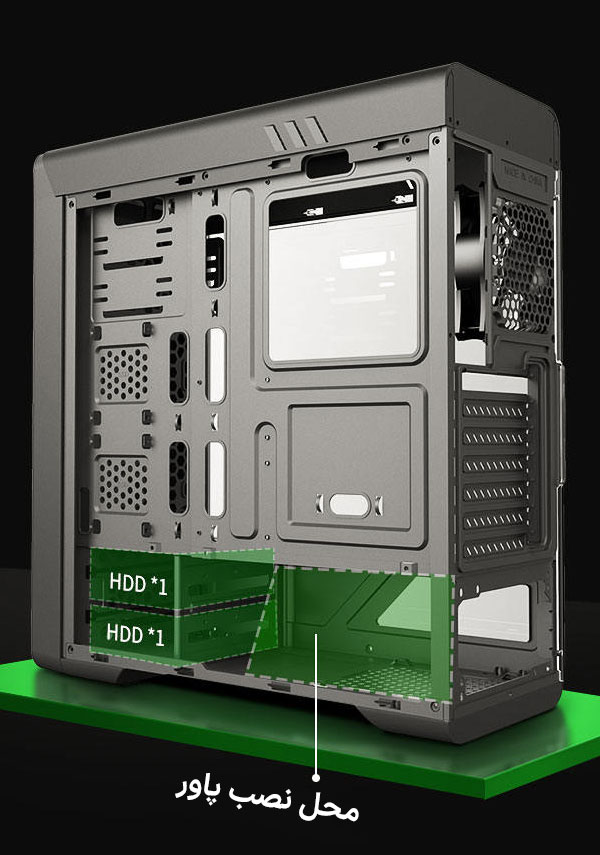 کیس گیمینگ گیم مکس GAMEMAX Rockstar RGB رنگ مشکی