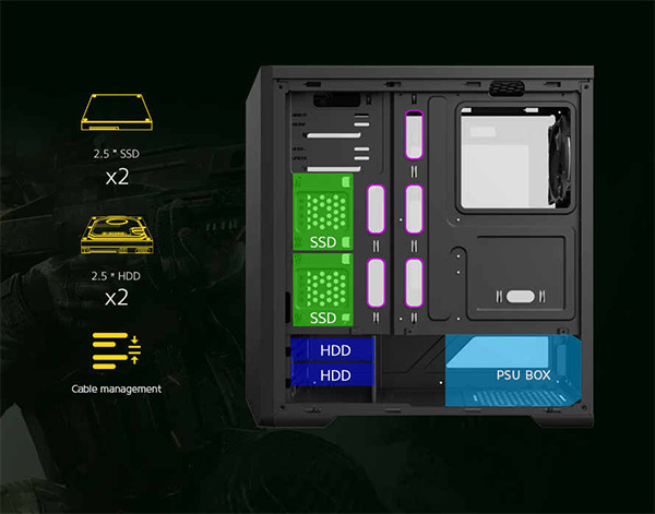 کیس گیمینگ گیم مکس GAMEMAX Shine رنگ مشکی