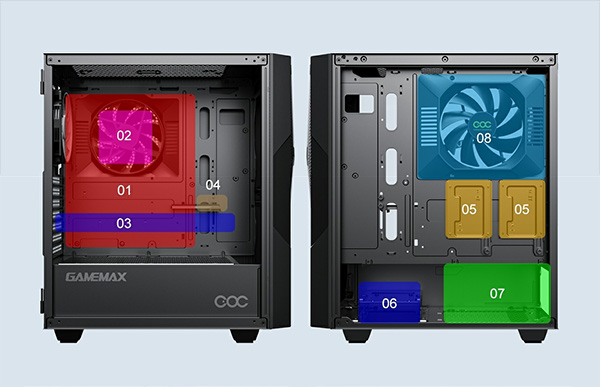 کیس گیمینگ گیم مکس GAMEMAX Typhoon COC رنگ مشکی