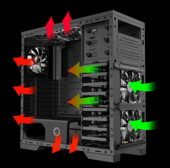 کیس گیمینگ گیم مکس Dragon Knight ARGB رنگ مشکی