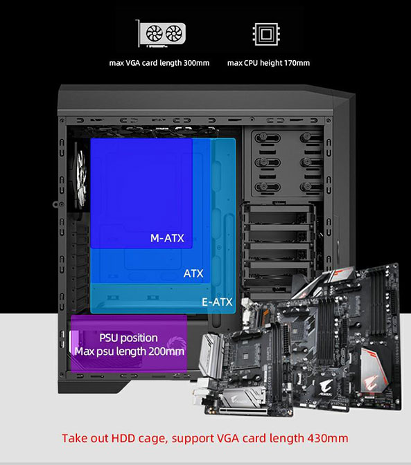 کیس گیمینگ گیم مکس Dragon Knight ARGB رنگ مشکی