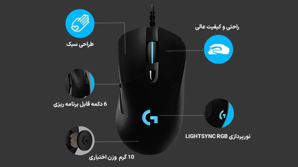 موس گیمینگ لاجیتک مدل Logitech G403 HERO