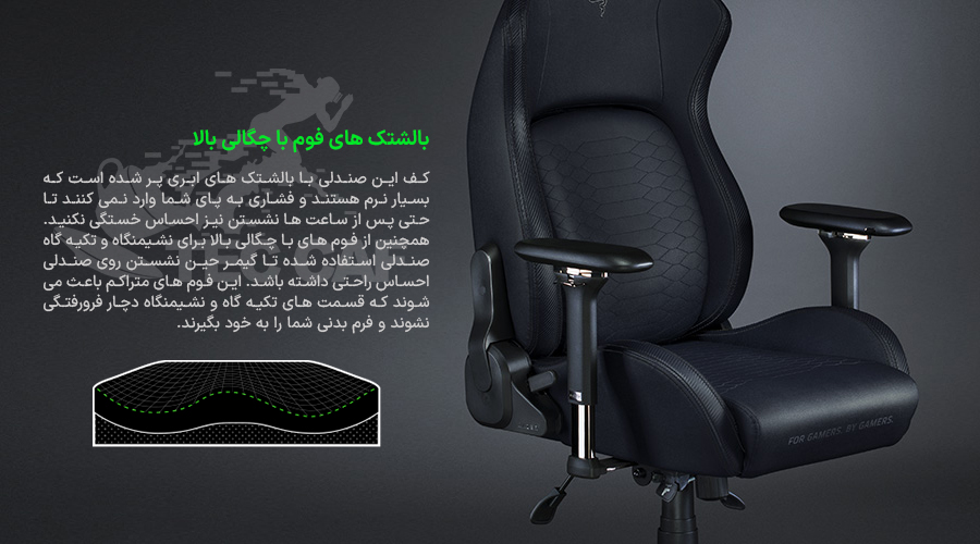 صندلی گیمینگ ریزر Razer Iskur Black