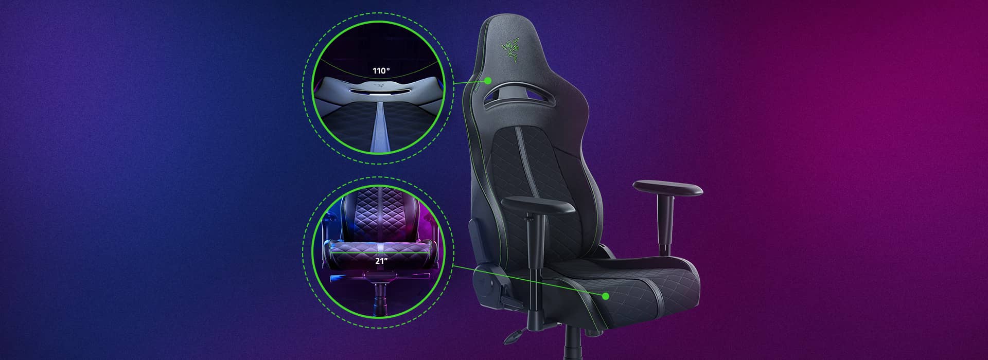 صندلی گیمینگ ریزر Razer Enki X Black-Green