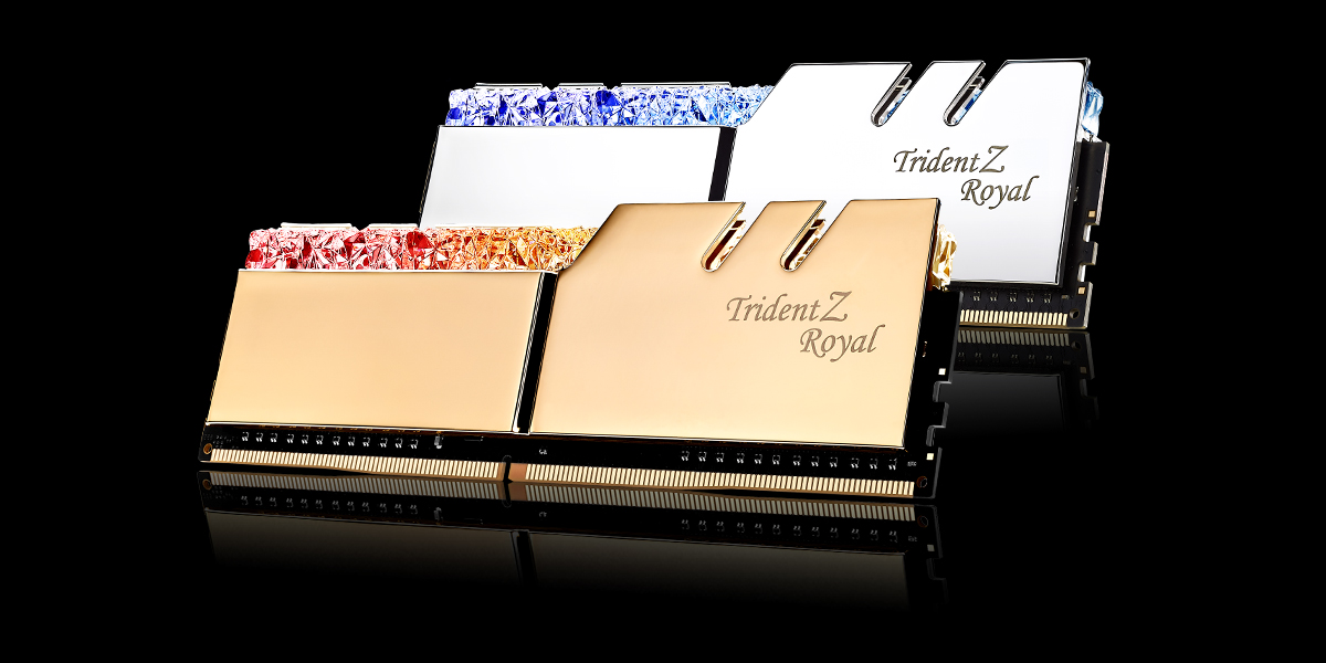 حافظه رم دسکتاپ دو کاناله G.SKILL مدلTrident Z Royal DDR4-3200/ 16GB (2x8GB) حافظه رم دسکتاپ دو کاناله G.SKILL مدلTrident Z Royal DDR4-3200/ 16GB (2x8GB)