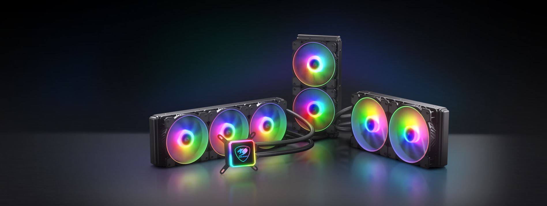 خنک کننده پردازنده کوگار مشکی مدل COUGAR AQUA 240 ARGB