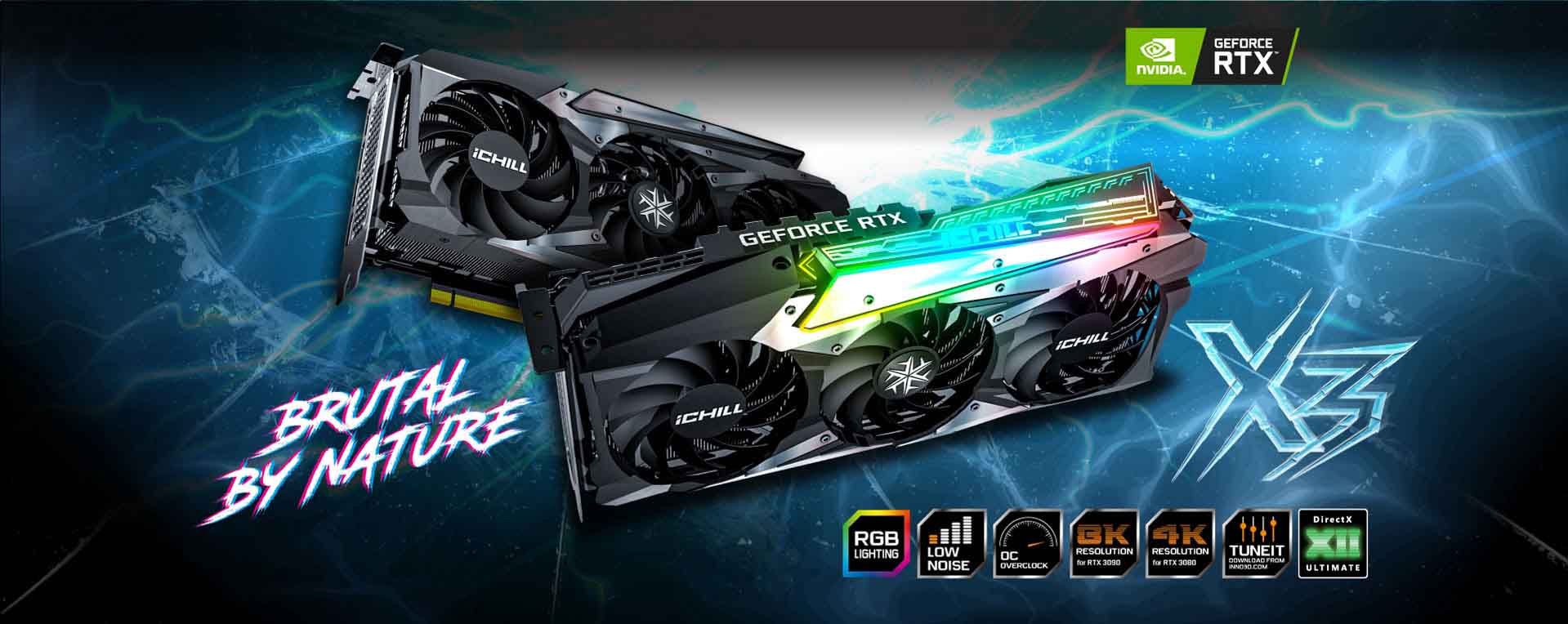 کارت گرافیک اينو تري دي مدل INNO3D GEFORCE RTX3080 - ICHILL X3 LHR