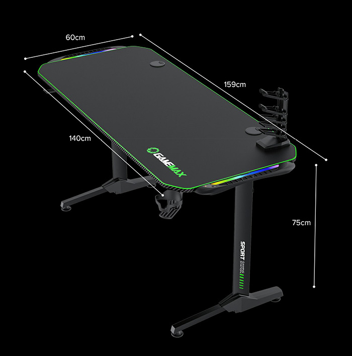 ميز گيمينگ گیم مکس مدل Gamemax D140 Carbon RGB