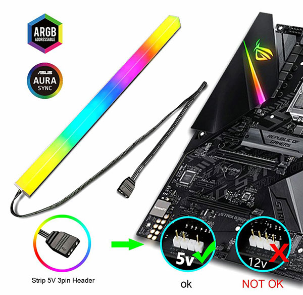 نوار نورپردازی RGB گیم مکس Gamemax Viper Ar40