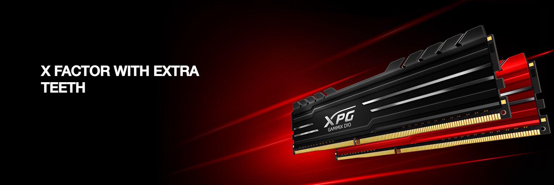 حافظه رم دسکتاپ تک کاناله XPG مشکی مدل GAMMIX D10 DDR4 4GB 2400MHz CL16 حافظه رم دسکتاپ تک کاناله XPG مشکی مدل GAMMIX D10 DDR4 4GB 2400MHz CL16