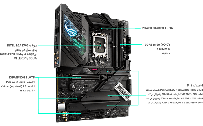 مادربرد راگ ایسوس مدل ASUS Motherboard ROG STRIX Z690-F GAMING WIFI